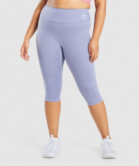 Legginsy Gymshark Treningowe Cropped Damskie Głęboka Niebieskie | PL 501CMD